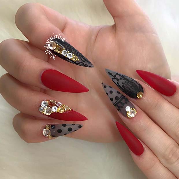 Ongles Glam Stiletto