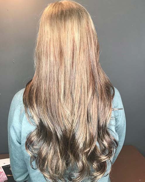 Balayage inversé élégant