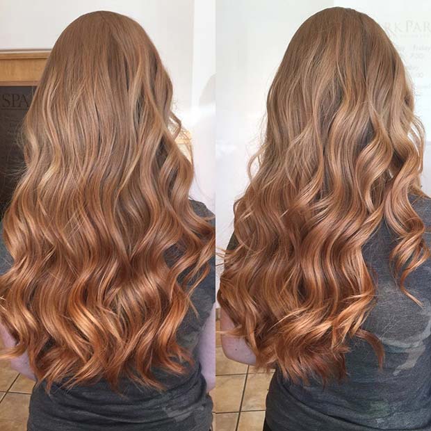 Cheveux Balayage Inverse Cuivre