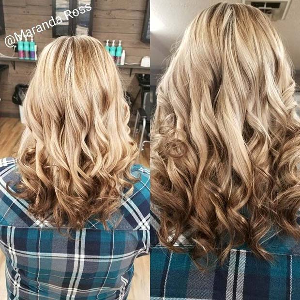 Cheveux de Balayage Blonds à Châtains Doux