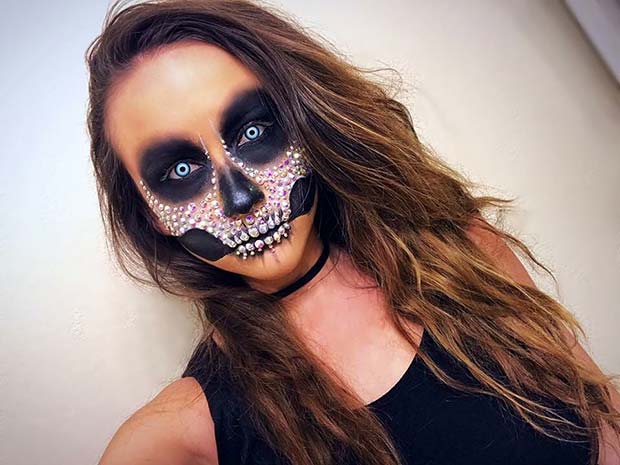 Maquillage squelette étincelant pour des idées de maquillage squelette pour Halloween