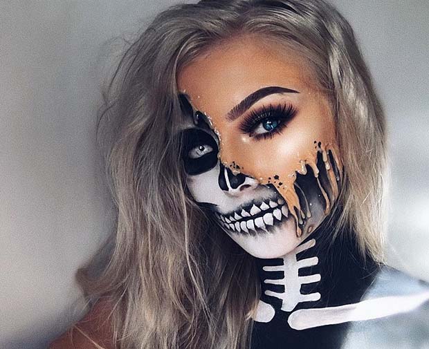 Maquillage Halloween Crâne Fondant