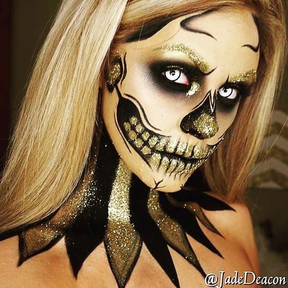 Squelette scintillant pour des idées de maquillage squelette pour Halloween