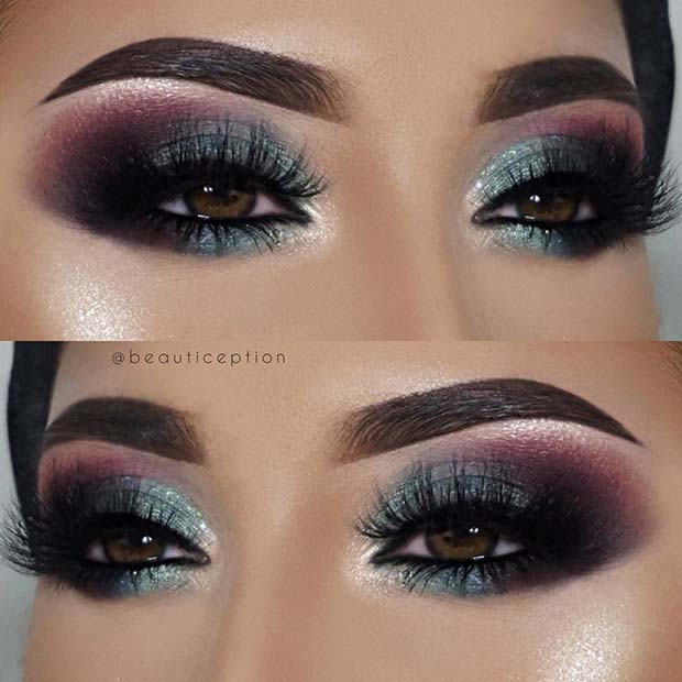 Glam, Green και Burgundy Smokey Eye