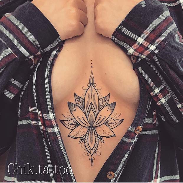 Conception de tatouage de lotus à la mode