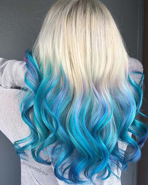 Ξανθιά έως Μπλε Ombre Hair Idea