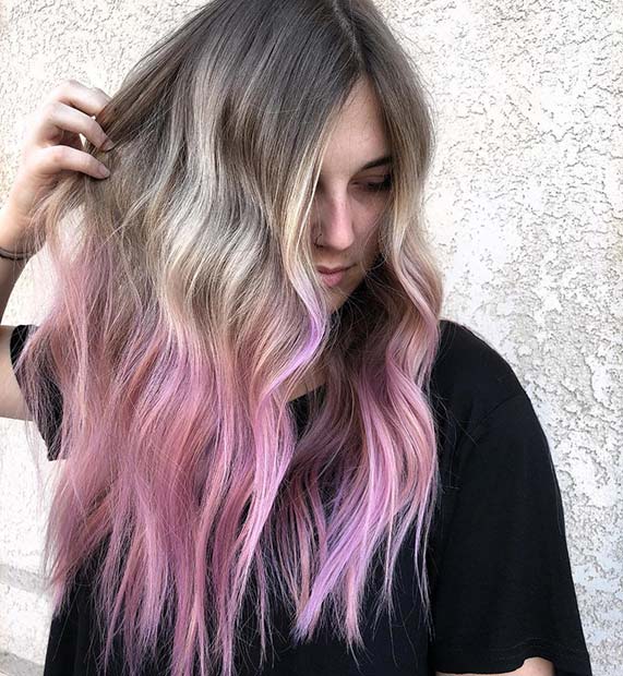 Ιδέα χρώματος μαλλιών Light Pink Ombre