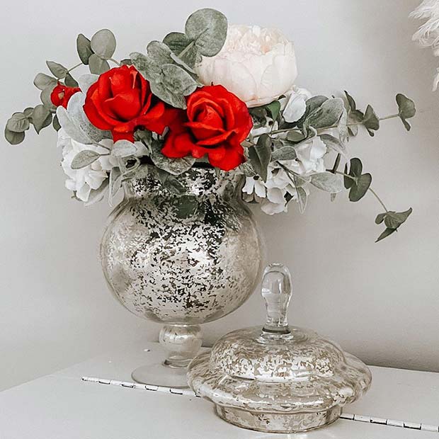 Idée de décoration de vase à fleurs glam