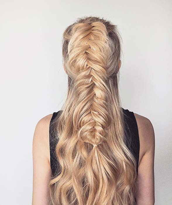 Half Up Fishtail Braid