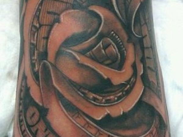 Spiraling Money Tattoo