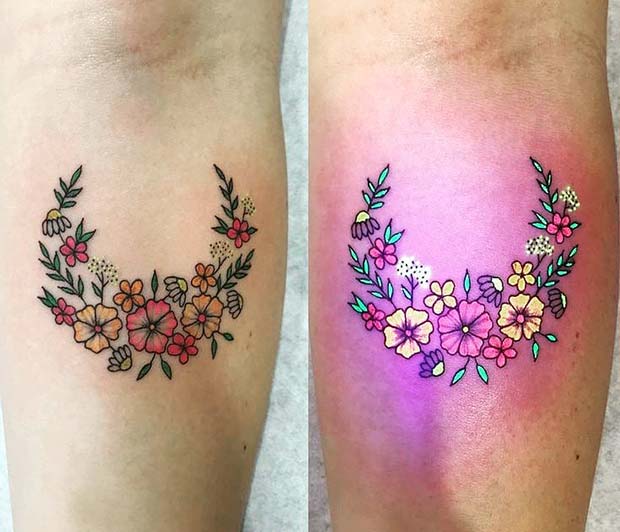 Conception de tatouage assez floral