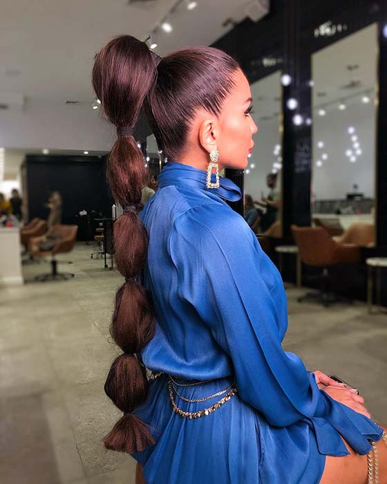 Glam and Long Bubble Ponytail