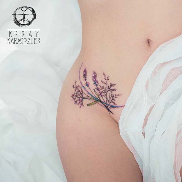 Λεβάντα Hip Tattoo