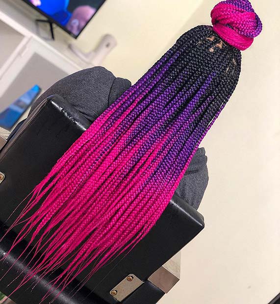 Tresses Ombre Rose et Violet