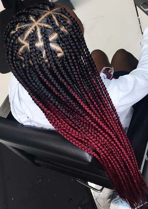 Tresses Triangle Ombre Rouge