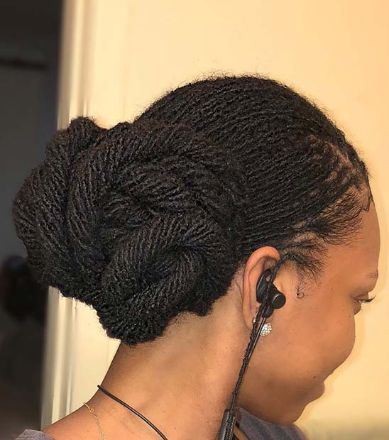 Twisted Sisterlocks Low Updo