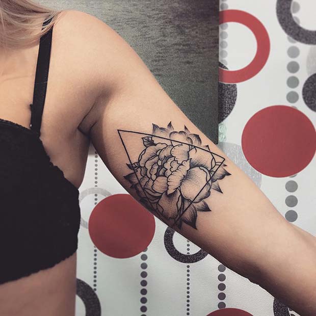 Floral Triangle Tattoo Design