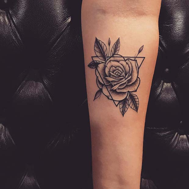 Geometric Rose Tattoo Art