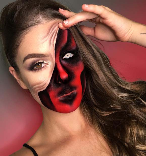 Demon Pulled Up Skin Halloween Maquillage Illusion