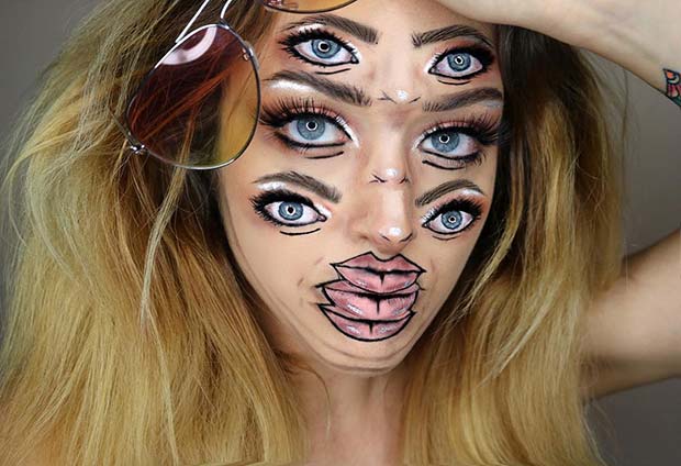 Maquillage Illusion Halloween Triple Vision