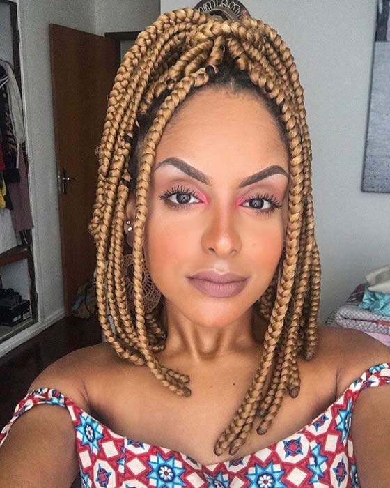 Bob Braids Half Updo