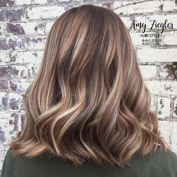 Ξανθό Balayage Lob Hairstyle