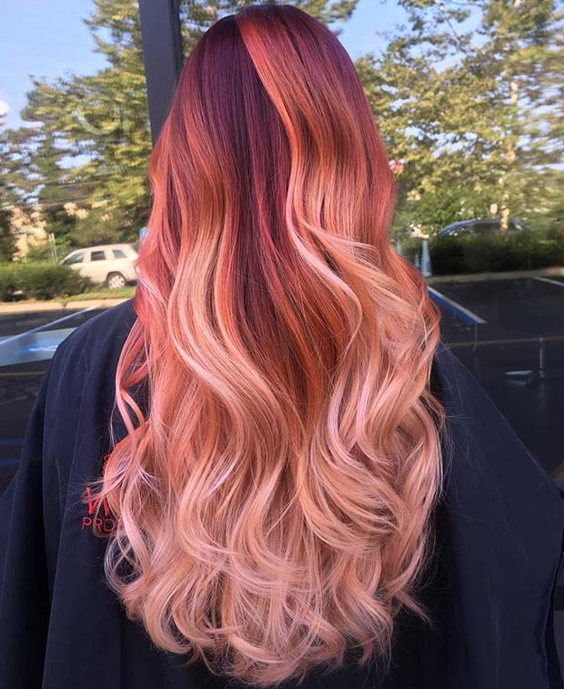 שיער אפרסק וגוונים אדומים