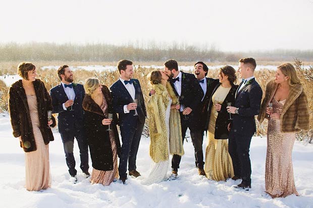 מעילי פרווה מלאכותיים לחתונה בחורף