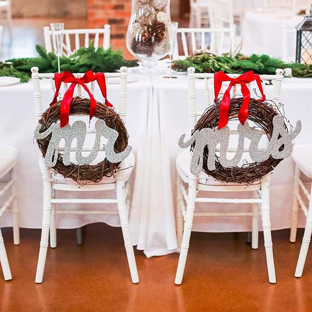 Εορταστικά καλύμματα καρέκλας για χειμερινό γάμο