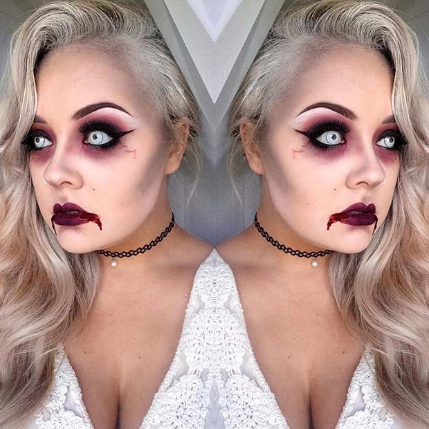 Maquillage glam et effrayant pour Halloween