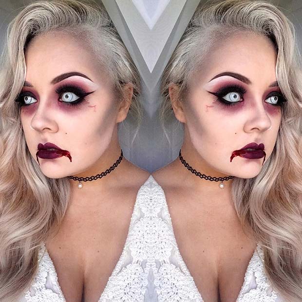 Maquillage glam et effrayant pour Halloween