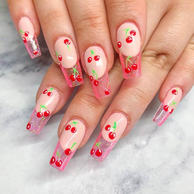 Jelly Nails with Cherries