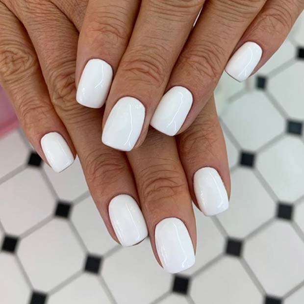 Ongles Courts Blancs Simples