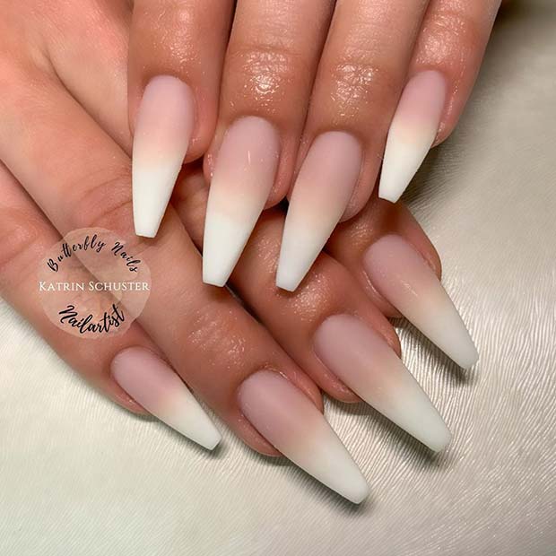 Trendy Matte French Ombre Nails