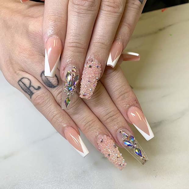 רעיון Glitzy and Glam Nail