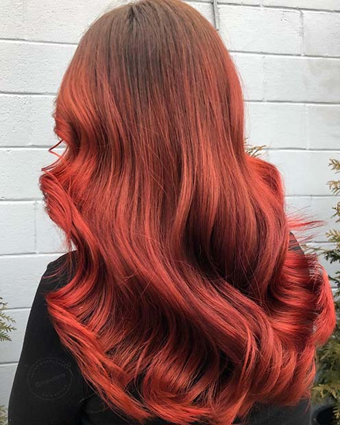 רעיון צבע שיער אדום נחושת לוהט