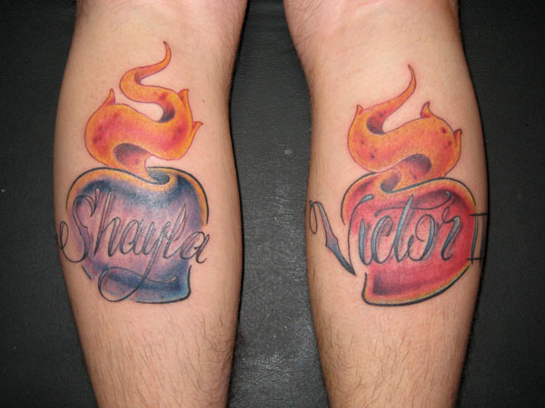 Τατουάζ πυρκαγιάς με όνομα