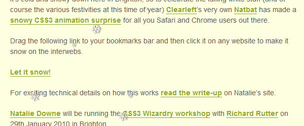 Κινούμενα σχέδια Snowy CSS3