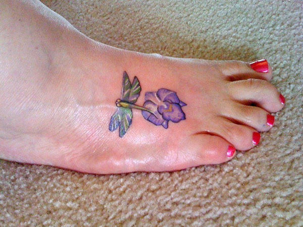 Dragonfly Flower Tat