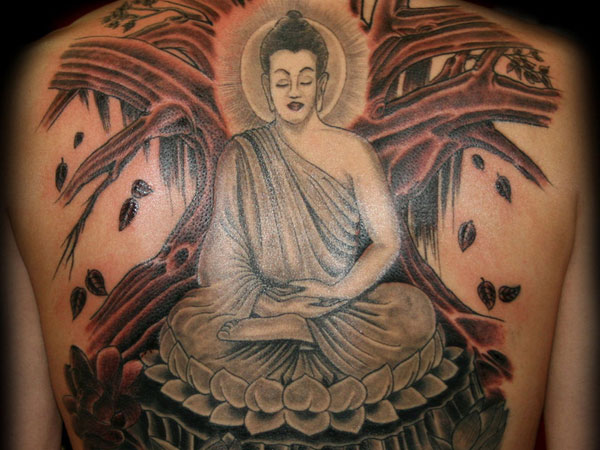 Υφή με τατουάζ Βούδα