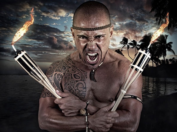 Guerrier samoan tatoué