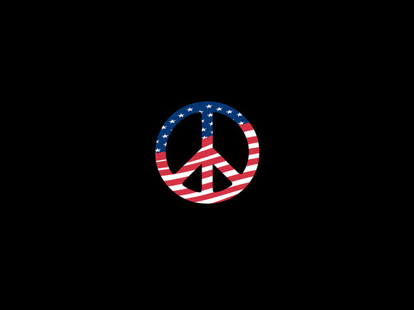Σύμβολο ειρήνης & amp; Αμερικάνικη σημαία
