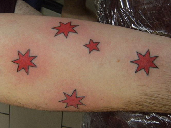 Southern Cross Inked Red