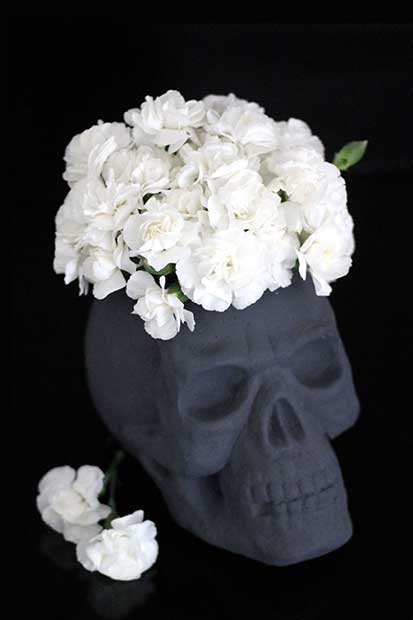 Skull Vase Απόκριες DIY Διακόσμηση