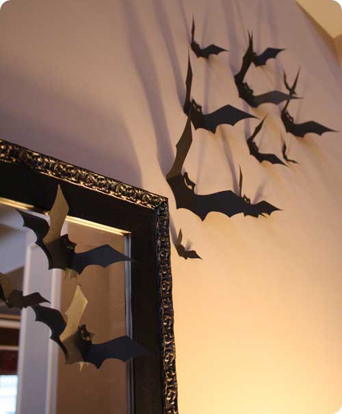 Μαύρη χάρτινη νυχτερίδα Διακόσμηση τοίχου για Απόκριες