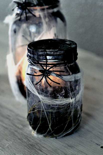 Διακόσμηση Halloween Spider Mason Jars