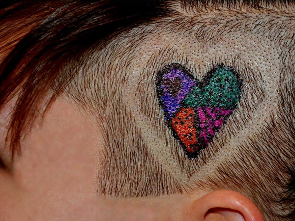 Jewel Colors Hair Tattoo