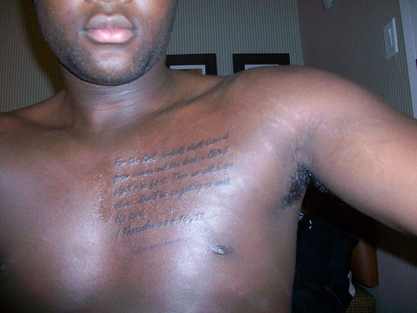 Tatouage de texte