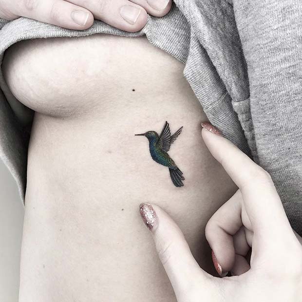 Idée de tatouage de côte d'oiseau mignon