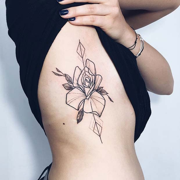 Rose Rib Tattoo